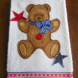 Appliqued Bear Hand Towel Patriotic 4Th Of July Decor - thumbnail 3