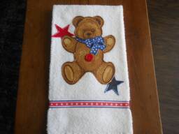 Appliqued Bear Hand Towel Patriotic 4Th Of July Decor - thumbnail 1