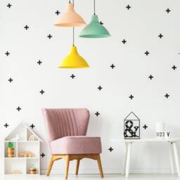 Plus Sign Wall Decals, Modern Cross Vinyl Stickers, Boys Or Girls, For Nursery, Kids, Baby Or Teens Room, Rounded Pluses, Kids Design - thumbnail 1