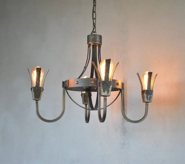 Hand Forged Chandelier, Medieval Chandelier, Wrought Iron Chandelier, Gothic Pendant Light - image 1
