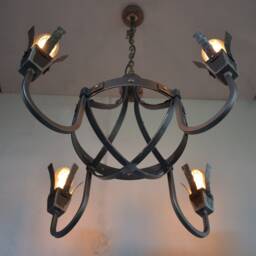 Hand Forged Chandelier, Medieval Chandelier, Wrought Iron Chandelier, Gothic Pendant Light - thumbnail 3
