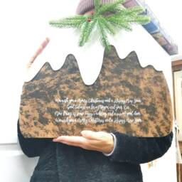 Christmas Decorations, Wooden Pudding, Accessories, Gifts, Figgy Pudding - thumbnail 2
