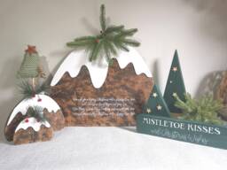 Christmas Decorations, Wooden Pudding, Accessories, Gifts, Figgy Pudding - thumbnail 1