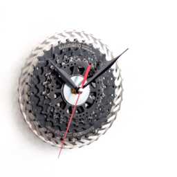 Recycled Bike Sprocket Wall Clock Industrial Bicycle Art - thumbnail 1