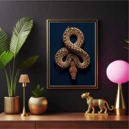 Leopard Print Snake Wall Art - Moody Maximalist Decor Dark Luxe Aesthetic Quirky Animal - thumbnail 3