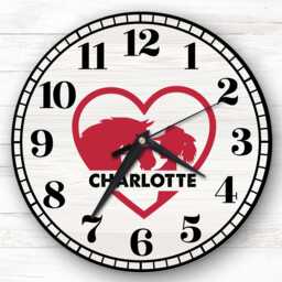 Heart Horse Girl Children's Personalised Gift For Kid's Bedroom Clock - Kids Clock, , Custom Wall