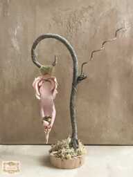Enchanted Fairy Forest Paper Shoe Sculpture On Rustic Ornament Stand, Fairycore , Magical Fairytale Art Garden Home Decor - thumbnail 1