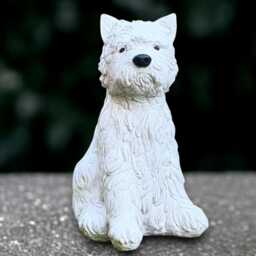 Outdoor Terrier Dog Statue Concrete Sculpture Cement Pet Decoration Handmade Ornament Front Door Figurine Lover Gift - thumbnail 3