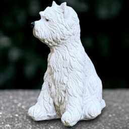 Outdoor Terrier Dog Statue Concrete Sculpture Cement Pet Decoration Handmade Ornament Front Door Figurine Lover Gift - thumbnail 2