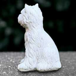 Outdoor Terrier Dog Statue Concrete Sculpture Cement Pet Decoration Handmade Ornament Front Door Figurine Lover Gift - thumbnail 4