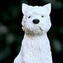 Outdoor Terrier Dog Statue Concrete Sculpture Cement Pet Decoration Handmade Ornament Front Door Figurine Lover Gift - thumbnail 1