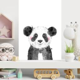 Panda Cute Wall Print - Children's Nursery Playroom Decor Gift Bespoke A5 A4 A3 Framed - thumbnail 3