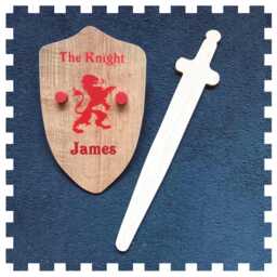 Wooden Sword & Shield, Personalised With Any Name, Handmade in England, Children's Toy - thumbnail 3