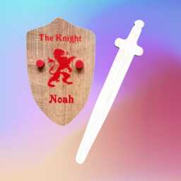 Wooden Sword & Shield, Personalised With Any Name, Handmade in England, Children's Toy - thumbnail 2