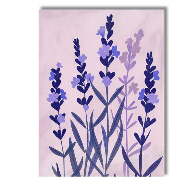 Soft Lilac Lavender Botanical Illustration Minimal Floral Art Canvas Wall Print Decor Picture Ready To Hang - image 1