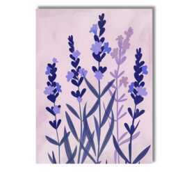 Soft Lilac Lavender Botanical Illustration Minimal Floral Art Canvas Wall Print Decor Picture Ready To Hang - thumbnail 1