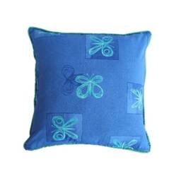 Blue Butterflies & Yellow Floral Pillow Cover - thumbnail 4