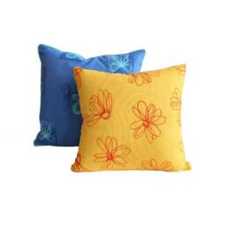 Blue Butterflies & Yellow Floral Pillow Cover - thumbnail 2