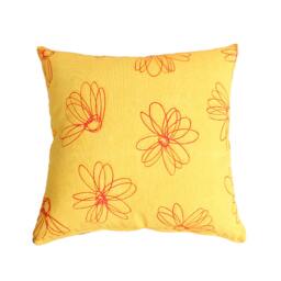 Blue Butterflies & Yellow Floral Pillow Cover - thumbnail 3