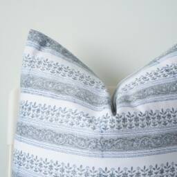 Block Print Pillow Cover Floral Batik, Natural Dyed - 20x20 - thumbnail 2