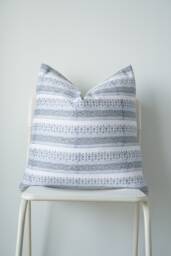 Block Print Pillow Cover Floral Batik, Natural Dyed - 20x20 - thumbnail 1