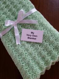 Light Green Hand Crocheted Baby Blanket