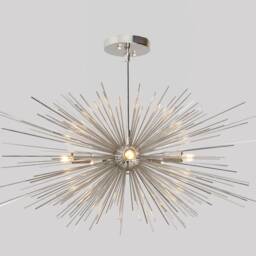 Mid Century Black Sputnik Chandelier Ava Starburst , Handmade Ceiling Light Pendant Hallway Entrance Dining Room 5 Lights - thumbnail 3