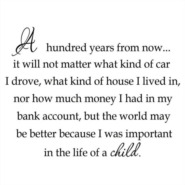 Vwaq A Hundred Years From Now It Will Not Matter Decal Wall Quote Inspirational Decals Family Words Legacy Life Of A Child - image 1