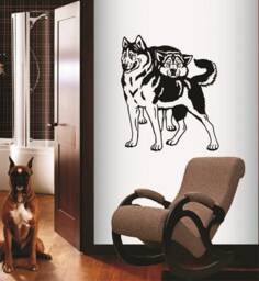 In-Style Decals Wall Vinyl Decal Home Decor Art Sticker Husky Breed Dogs Pet Animal Shop Nursery Room Removable Mural Design 112 - thumbnail 1