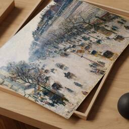 Winter Morning On Boulevard Montmartre Print, Camille Pissarro Cityscape Painting Wall Art, Parisian Scene Canvas, French Poster, Home Decor - thumbnail 3