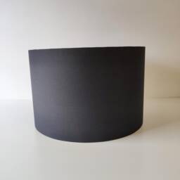 Dark Grey Oval Drum Lampshade, Cotton With A Champagne Lining - thumbnail 3