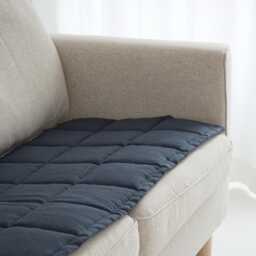 Linen Couch Slipcover For Dogs & Kids, Quilted Sofa Topper Pad, Two-Sided Seat Protector, Handmade Cover 50xcp - thumbnail 1