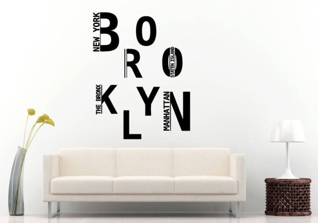 Brooklyn New York Nyc Big Apple Diy Wall Stickers Decals Vinyl Mural Decor Art L2170 - image 1