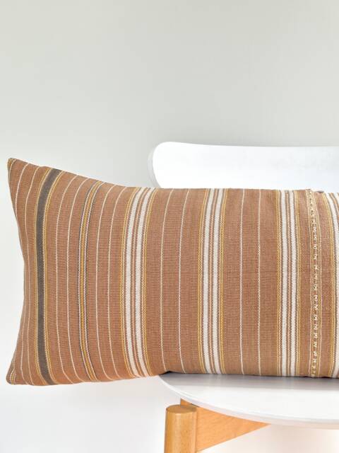 Brown Dot Block Print Mudcloth Hmong Pillow Case - image 1