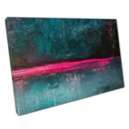 Vibrant Abstract Oil Painting Textured Canvas Wall Art With Intense Pink & Blue Hues For Home Decor - thumbnail 1