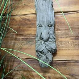 stone Garden Green Man Leaf Face/Branches Wall Tree Plaque Hanging Ornament - thumbnail 3