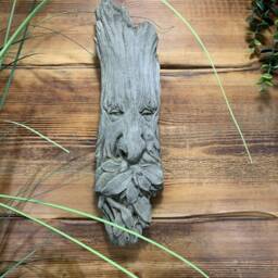 stone Garden Green Man Leaf Face/Branches Wall Tree Plaque Hanging Ornament - thumbnail 2