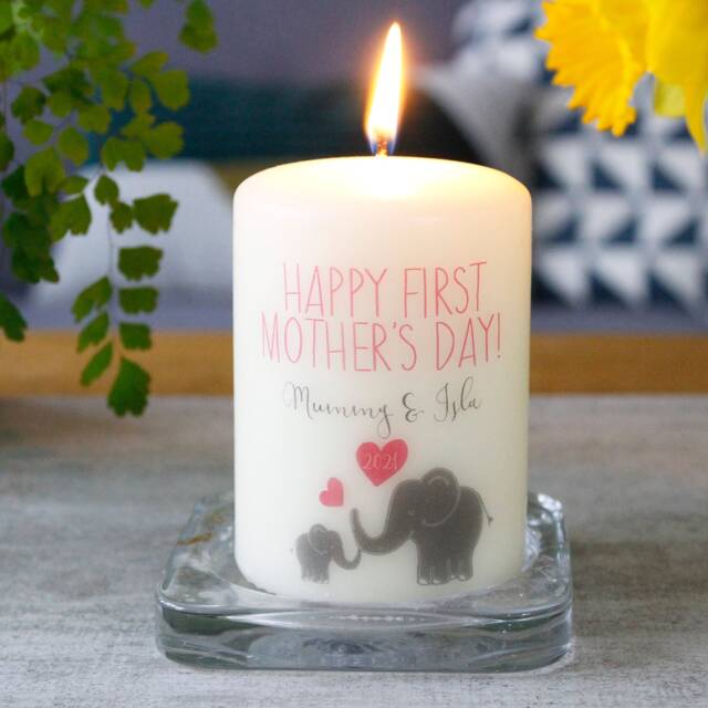 First Mother's Day Elephant Candle - Happy 1st New Mom Gift Baby Mummy Mum Mothers - image 1