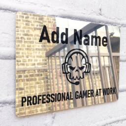 Personalised Metal Mirror Gamer Sign - Customised Printed Wall Art Plaque Pro - thumbnail 1