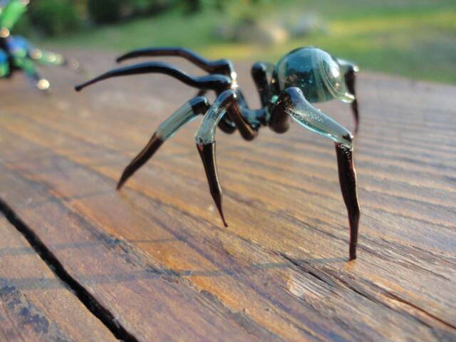 Spider Animals Glass, Art Blown Sculpture Made Of Blown Glass Figurine - image 1