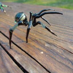 Spider Animals Glass, Art Blown Sculpture Made Of Blown Glass Figurine - thumbnail 2