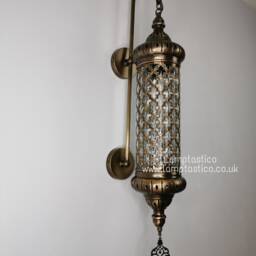 Large Turkish Wall Sconce Lamp, Moroccan Lamps, Cylinder Light, Lighting, Blown Glass, Plug in Free UK Shipping - thumbnail 3