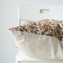 Indian Block Print Pillow Cover Floral Batik, 20x20 Boho Decor - thumbnail 3
