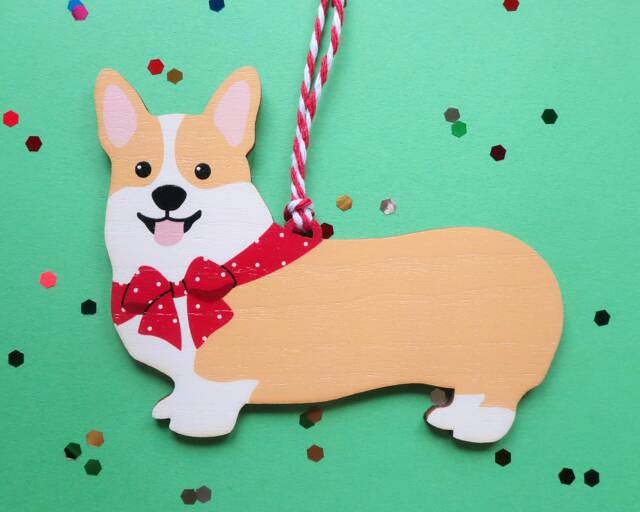 Pembroke Welsh Corgi Christmas Ornament/Personalized Handmade Wooden Dog Tree Gift For Lovers - image 1