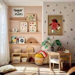 Born To Play Football Banner, Organic Cotton Kids Wall Decor, Soccer Bedroom Boys Sports Room Gift - thumbnail 3