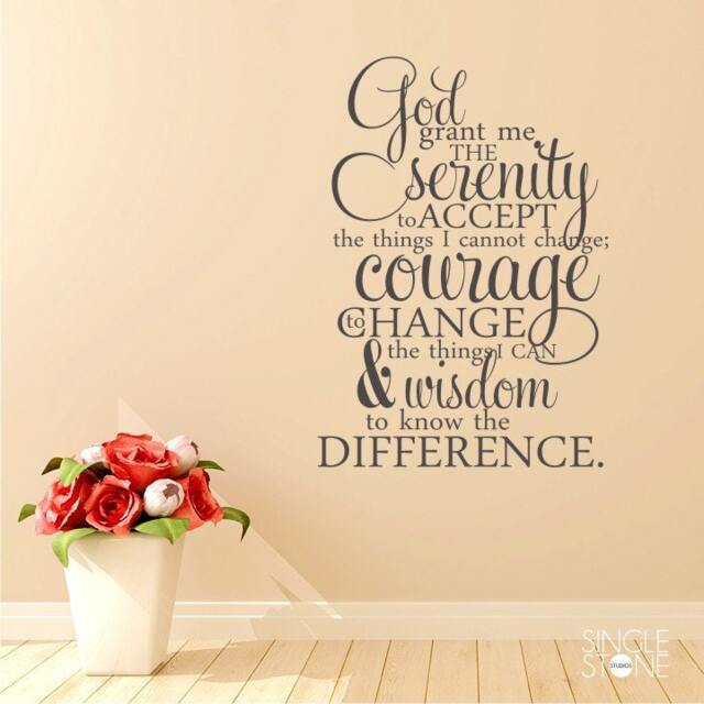 Serenity Prayer Wall Decal Quote - Vinyl Word Art Custom Home Decor - image 1