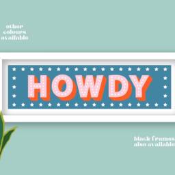 Framed Howdy Print, Print Framed, Panoramic Hallway Wall Art Cowgirl - thumbnail 2