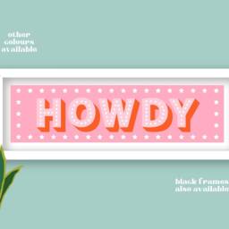 Framed Howdy Print, Print Framed, Panoramic Hallway Wall Art Cowgirl - thumbnail 3