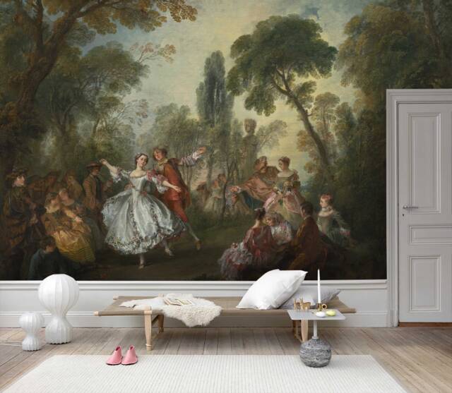 3D Dancer Oil Painting Wallpaper, European Scenery Wall Mural - Peel & Stick - image 1