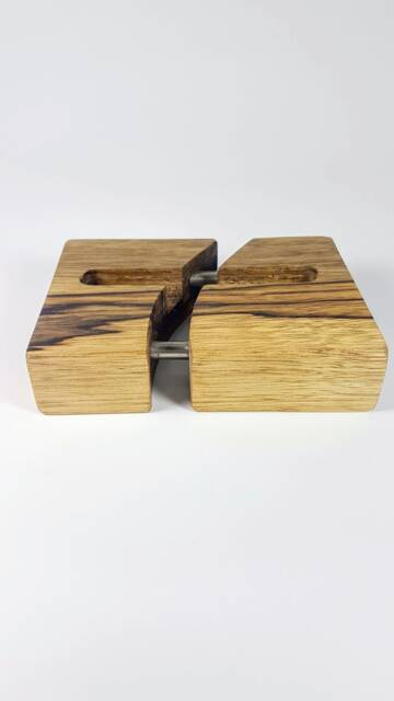 Limba Wood Business Card Holder With Steel Rods - image 1
